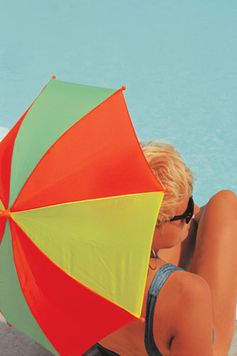 Umbrella poolside